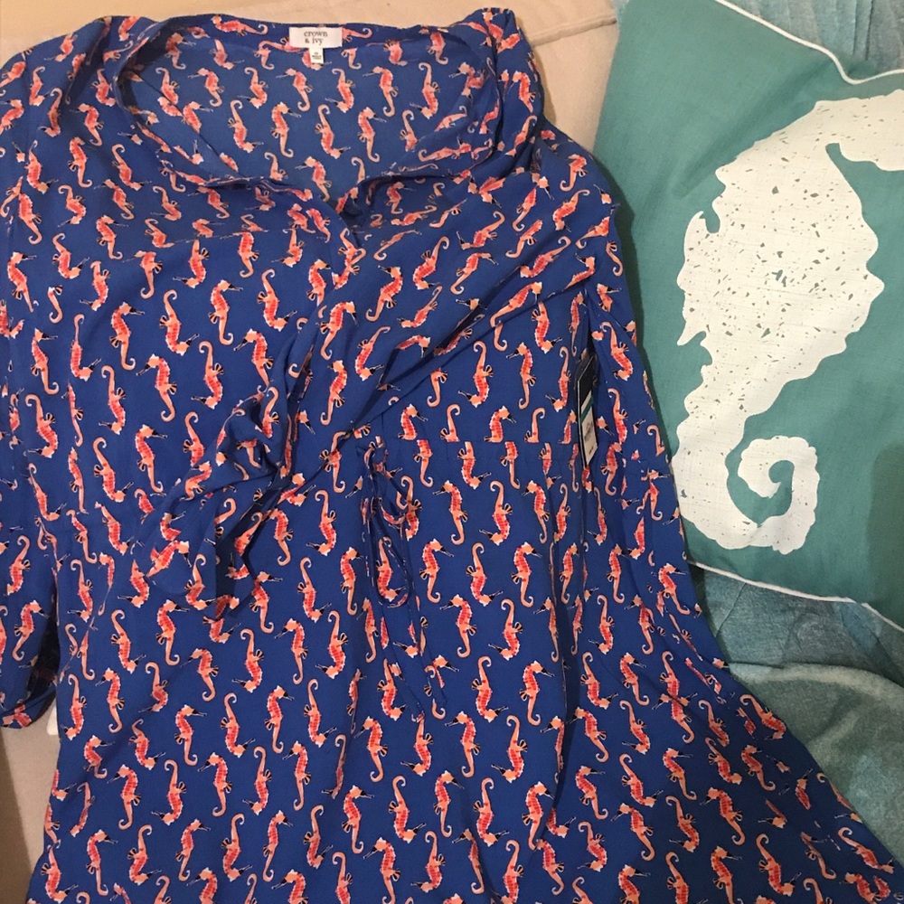 Crown and Ivy Seahorse Shirtdress